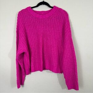 Women’s American Eagle Outfitters Neon Pink Large Long Sleeve Knitted Sweater